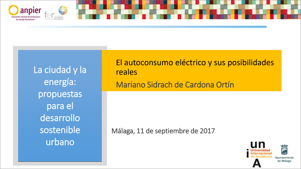 Curso 2017 «Ciudad y Energía»: Mariano Sidrach de Cardona