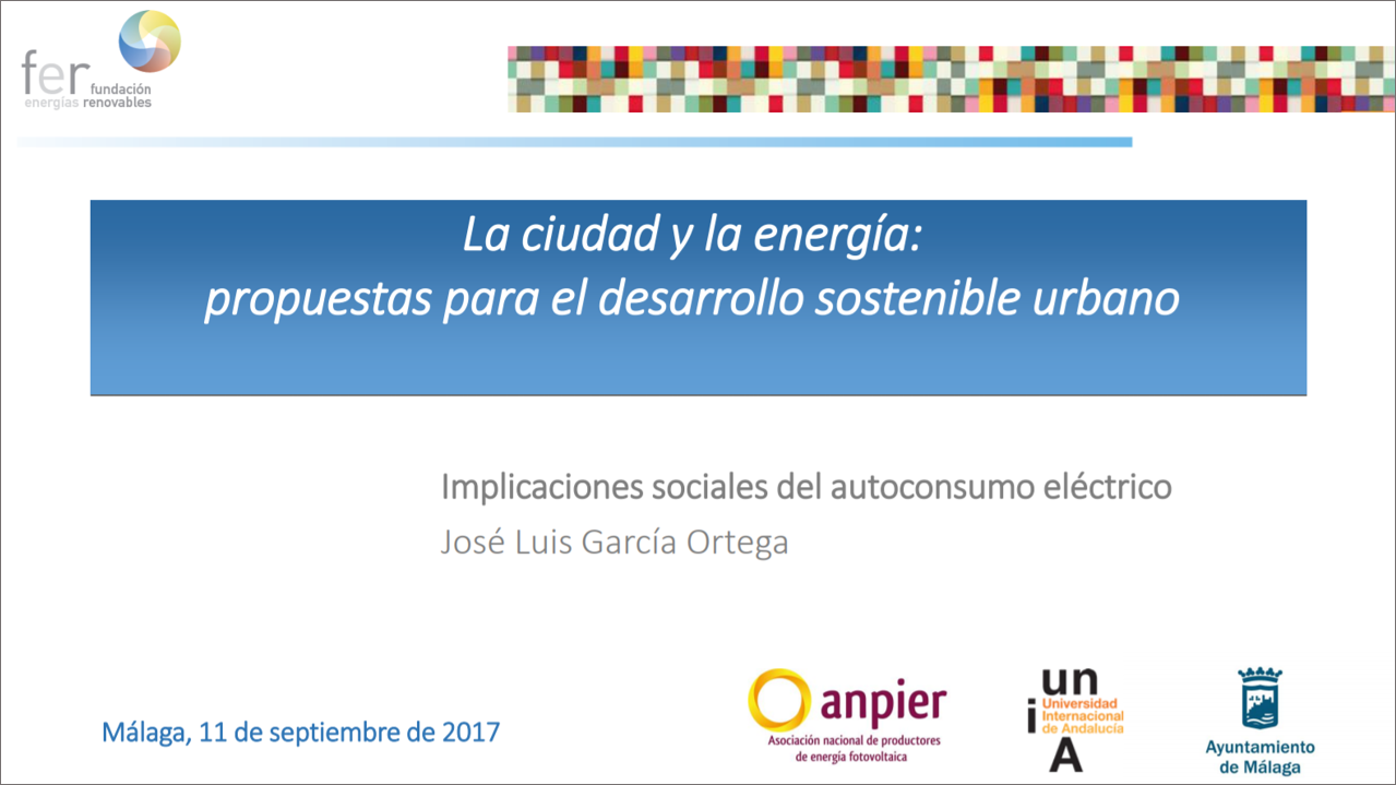 Curso 2017 «Ciudad y Energía»: José Luis García Ortega